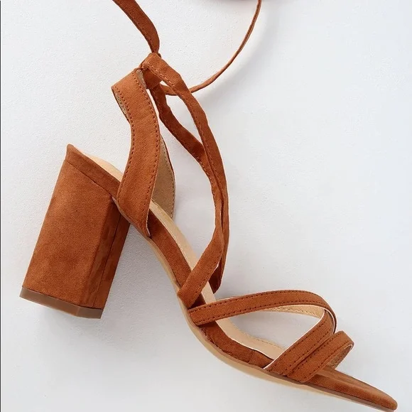 NIB Ashton Tie Up Suede Heels - Picture 4 of 4